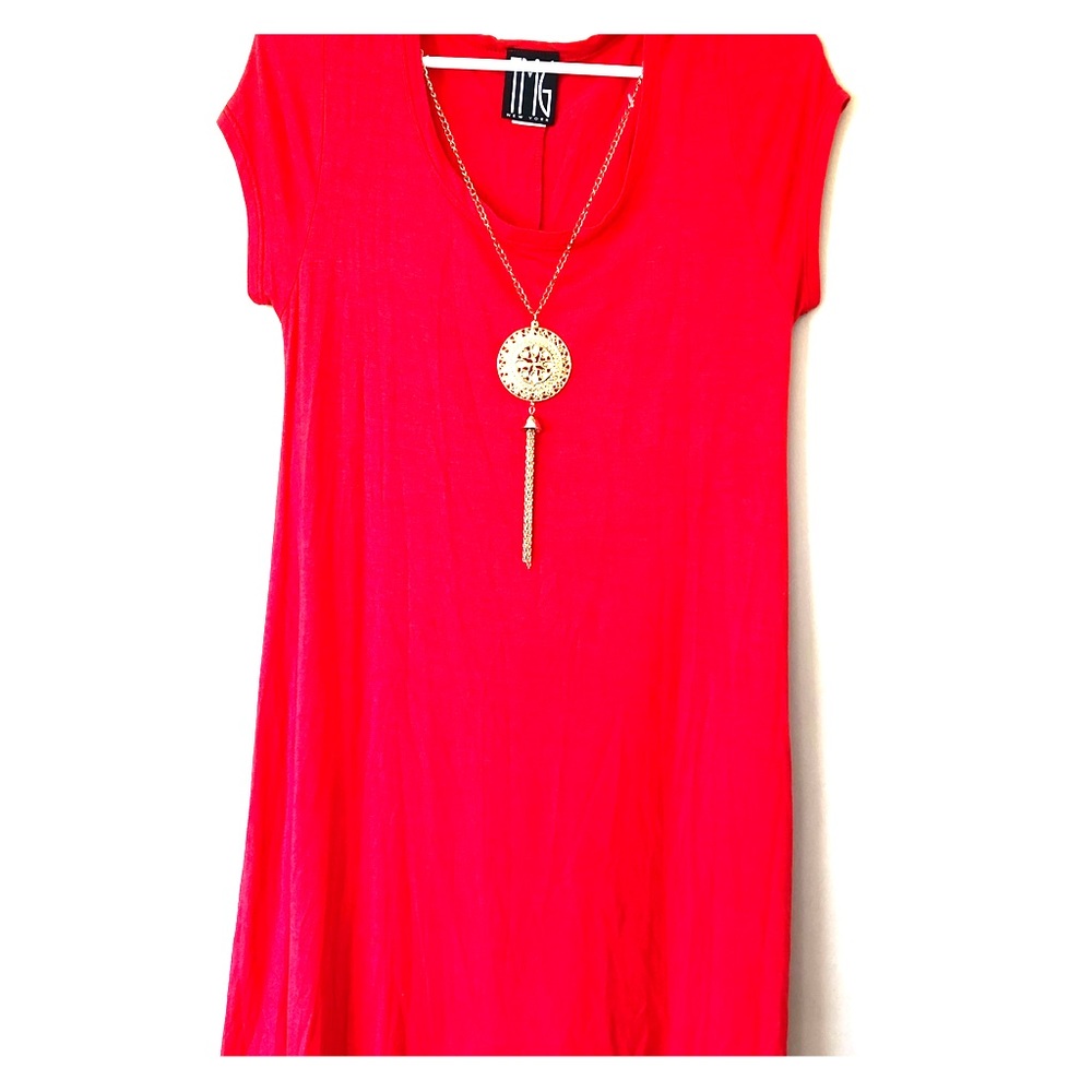 Red cotton dress